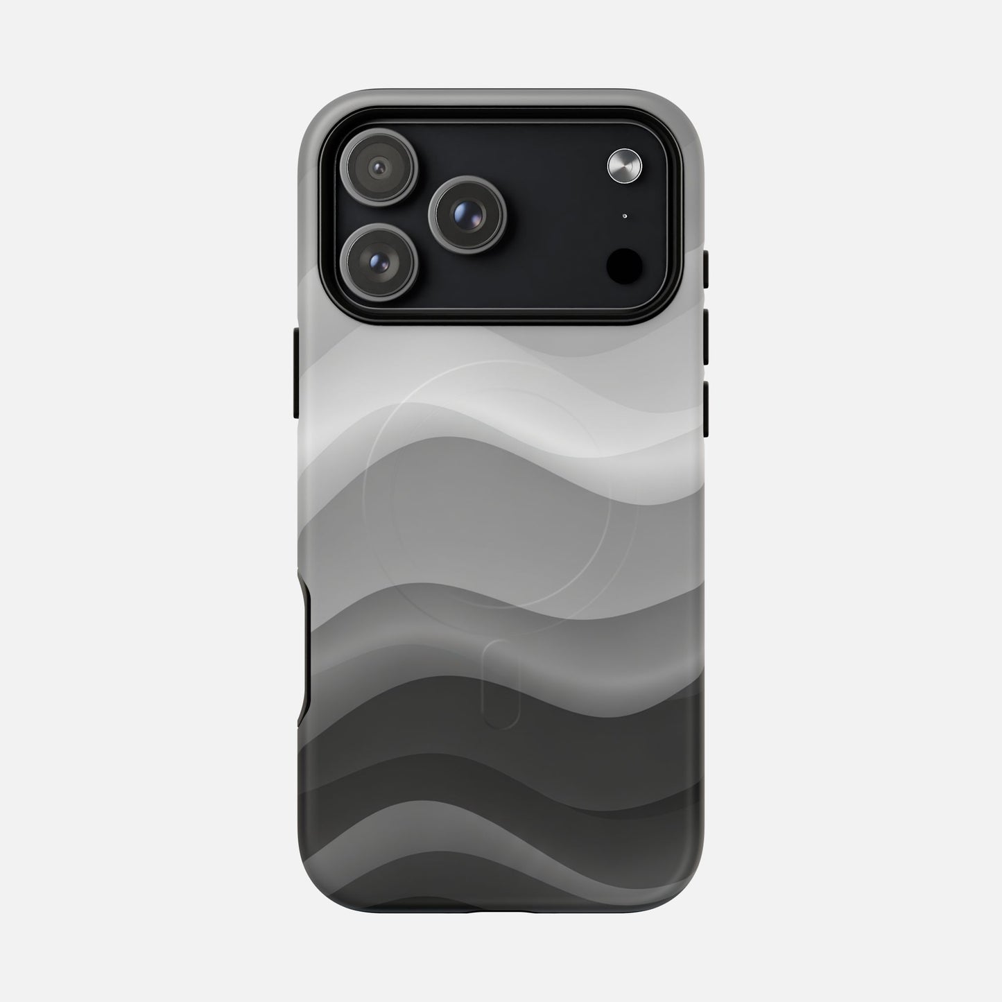 Monochrome Wave iPhone Case — Tough Magnetic | MagSafe Compatible