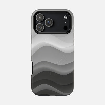 Monochrome Wave iPhone Case — Tough Magnetic | MagSafe Compatible