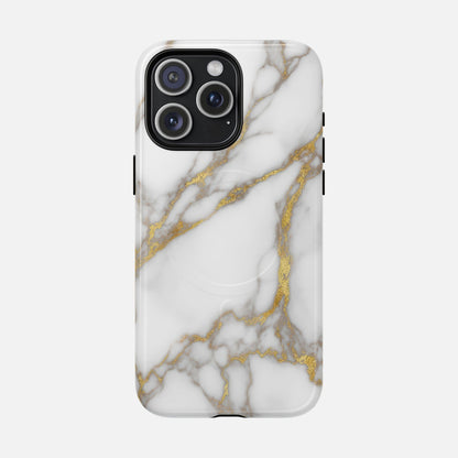 Marble Gold iPhone Case — Tough Magnetic | MagSafe Compatible