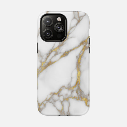 Marble Gold iPhone Case — Tough Magnetic | MagSafe Compatible
