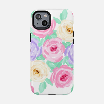 Floral Watercolor Roses iPhone Case — Tough Magnetic | MagSafe Compatible