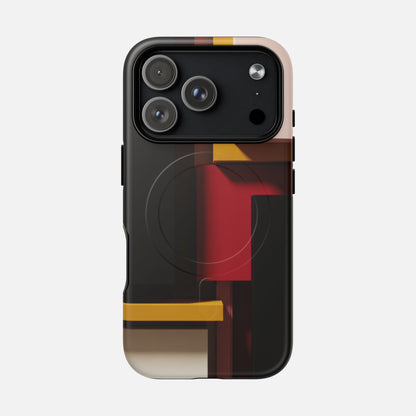 Retro Geometric Abstract iPhone Case — Tough Magnetic | MagSafe Compatible