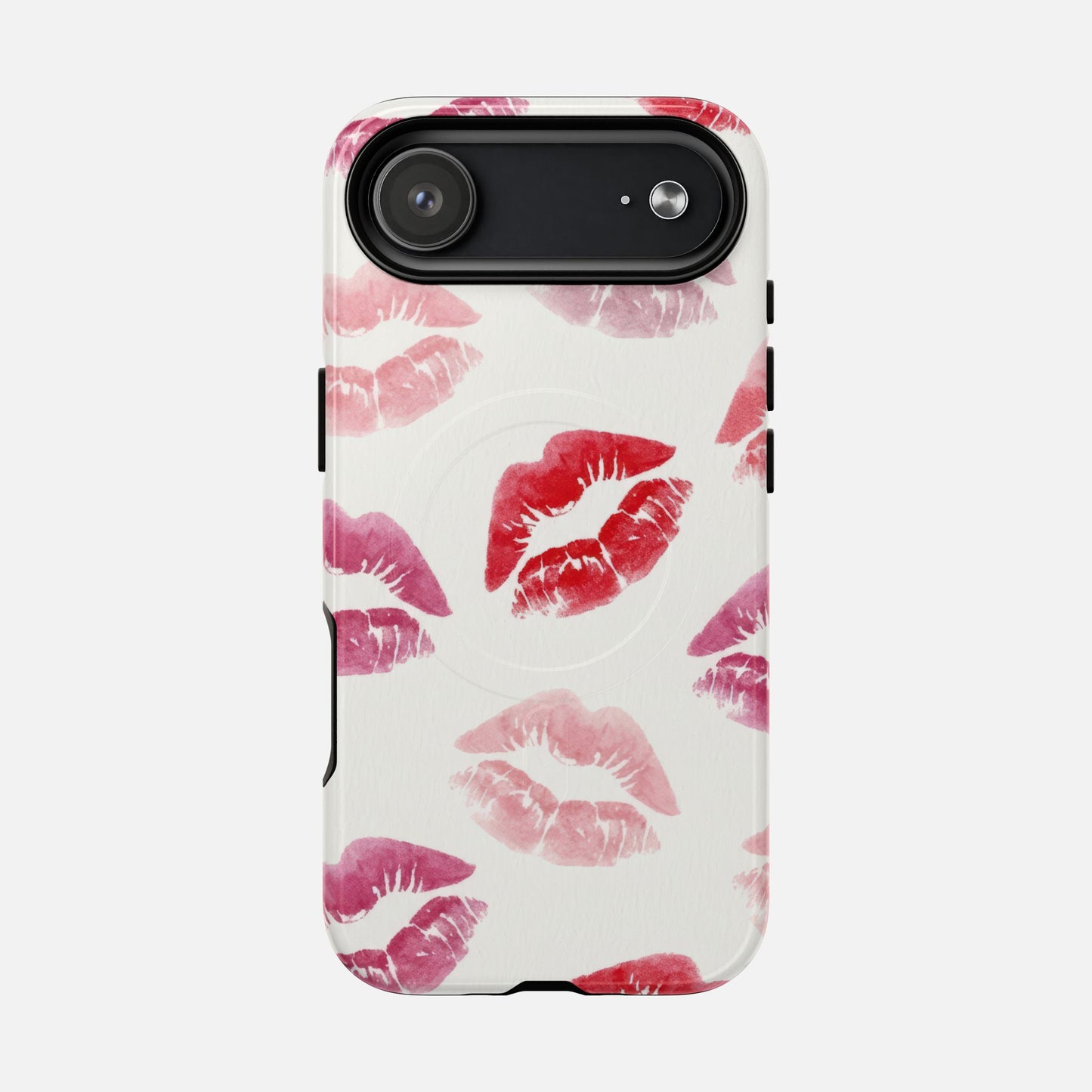 Pink Kiss Print iPhone Case — Tough Magnetic | MagSafe Compatible