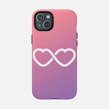 Infinity Heart With Pink Gradient iPhone Case — Tough Magnetic | MagSafe Compatible