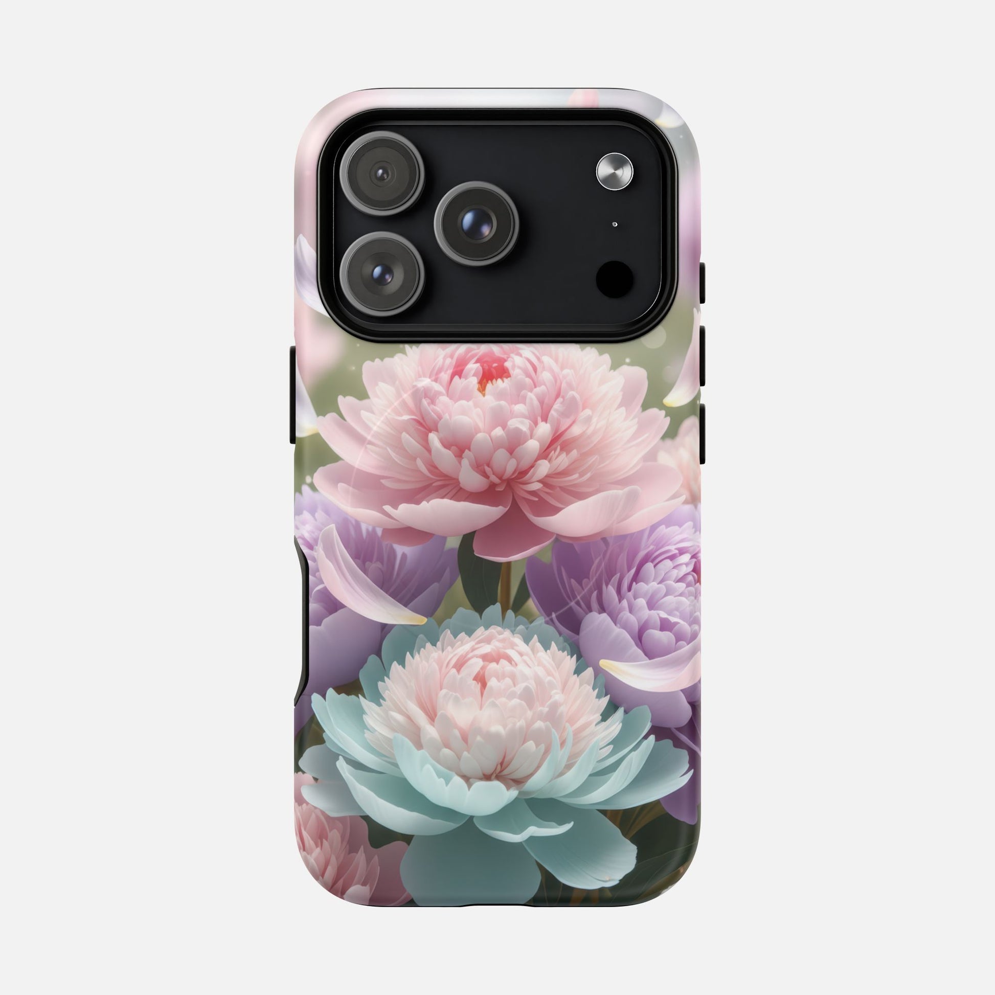 Floral Peony Tough Magnetic Phone Case — Pastel Peony Garden Protective Cover iPhone 17 Pro Matte Phone Case