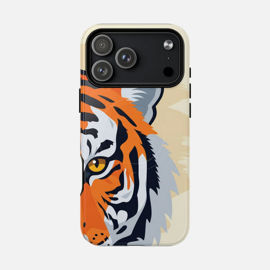 Tiger Face Magnetic Phone Case — Tough Protective Magnetic Cover iPhone 17 Pro Max Glossy Phone Case