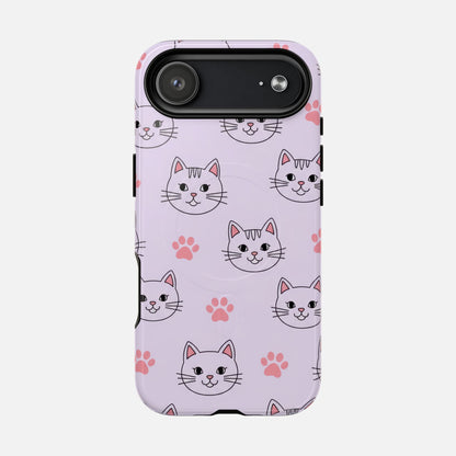 Cute Pink Cat Paw iPhone Case — Tough Magnetic | MagSafe Compatible