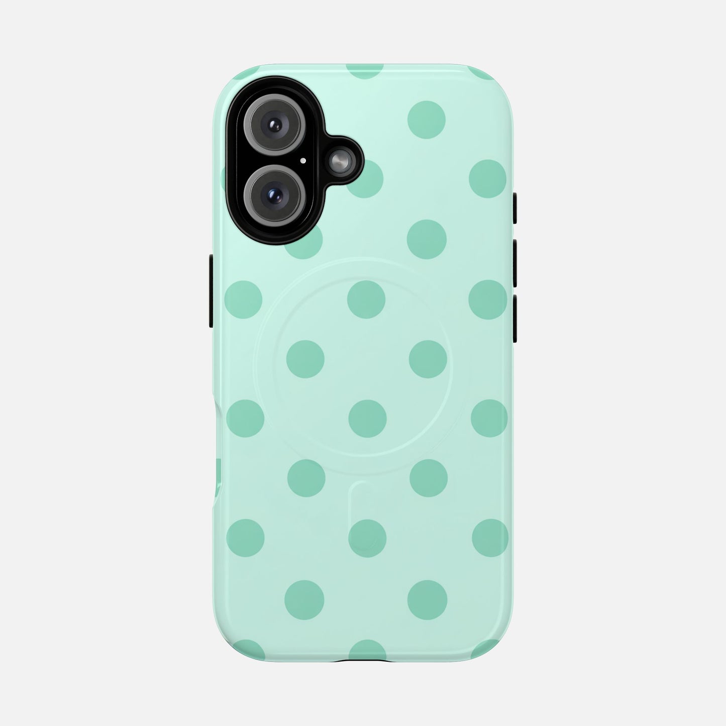 Mint Polka Dot iPhone Case — Tough Magnetic | MagSafe Compatible