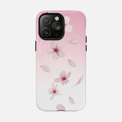 Floral Sakura Tough Magnetic Phone Case — Pink Cherry Blossom Design iPhone 14 Pro Max Matte Phone Case