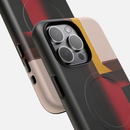 Retro Geometric Abstract iPhone Case — Tough Magnetic | MagSafe Compatible