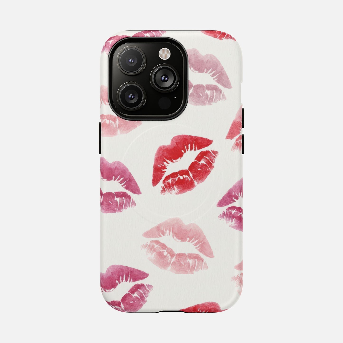 Pink Kiss Print iPhone Case — Tough Magnetic | MagSafe Compatible