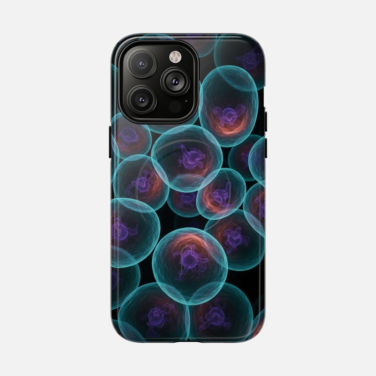 Abstract Neon Bubbles Magnetic Phone Case — Protective Tough Magnetic iPhone Cover iPhone 14 Pro Max Glossy Phone Case
