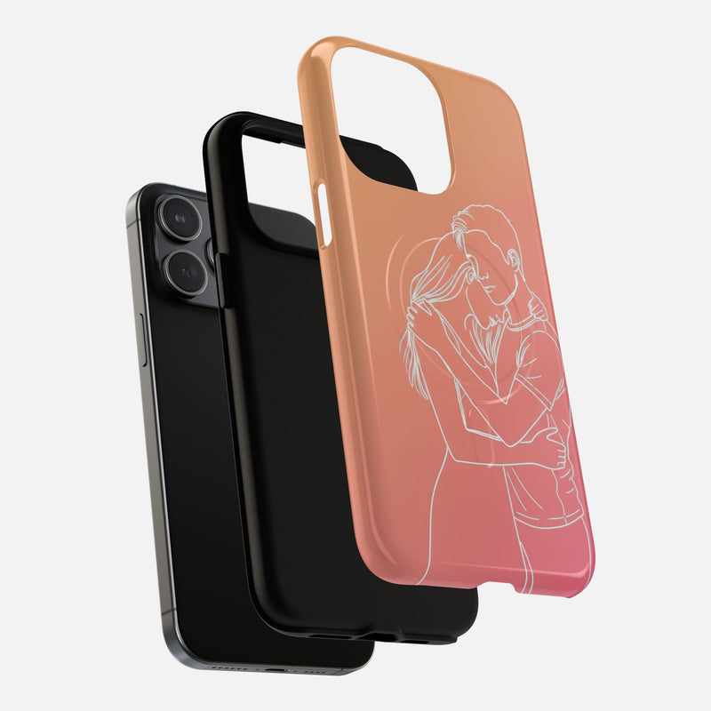 Romantic Outline Couple iPhone Case — Tough Magnetic | MagSafe Compatible