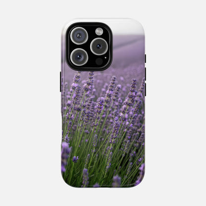 Lavender Field Phone Case — Tough Magnetic Protective Case iPhone 16 Pro Glossy Phone Case