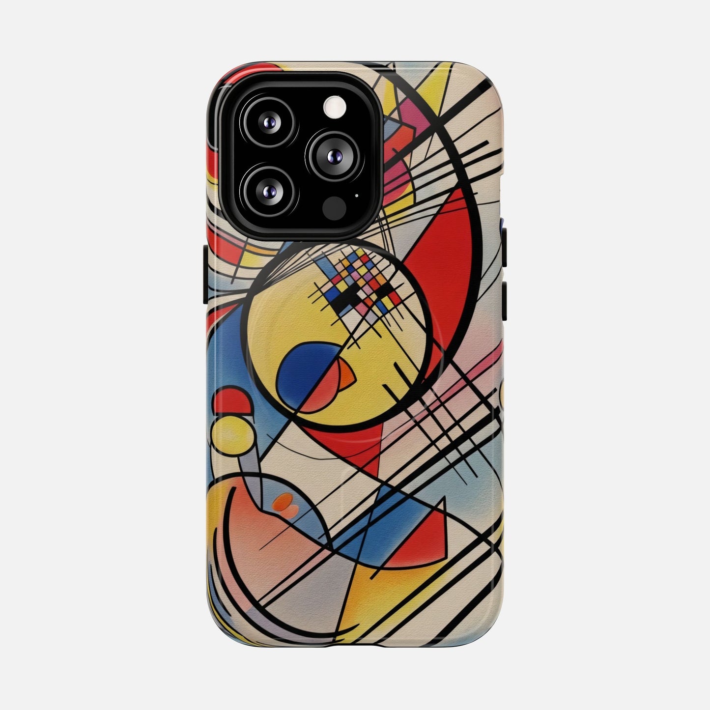 Abstract Geometric Phone Case — Colorful Modern Art Tough Magnetic Case iPhone 13 Pro Glossy Phone Case