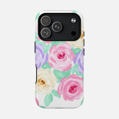 Floral Watercolor Roses iPhone Case — Tough Magnetic | MagSafe Compatible