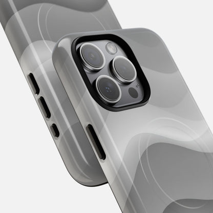 Monochrome Wave iPhone Case — Tough Magnetic | MagSafe Compatible