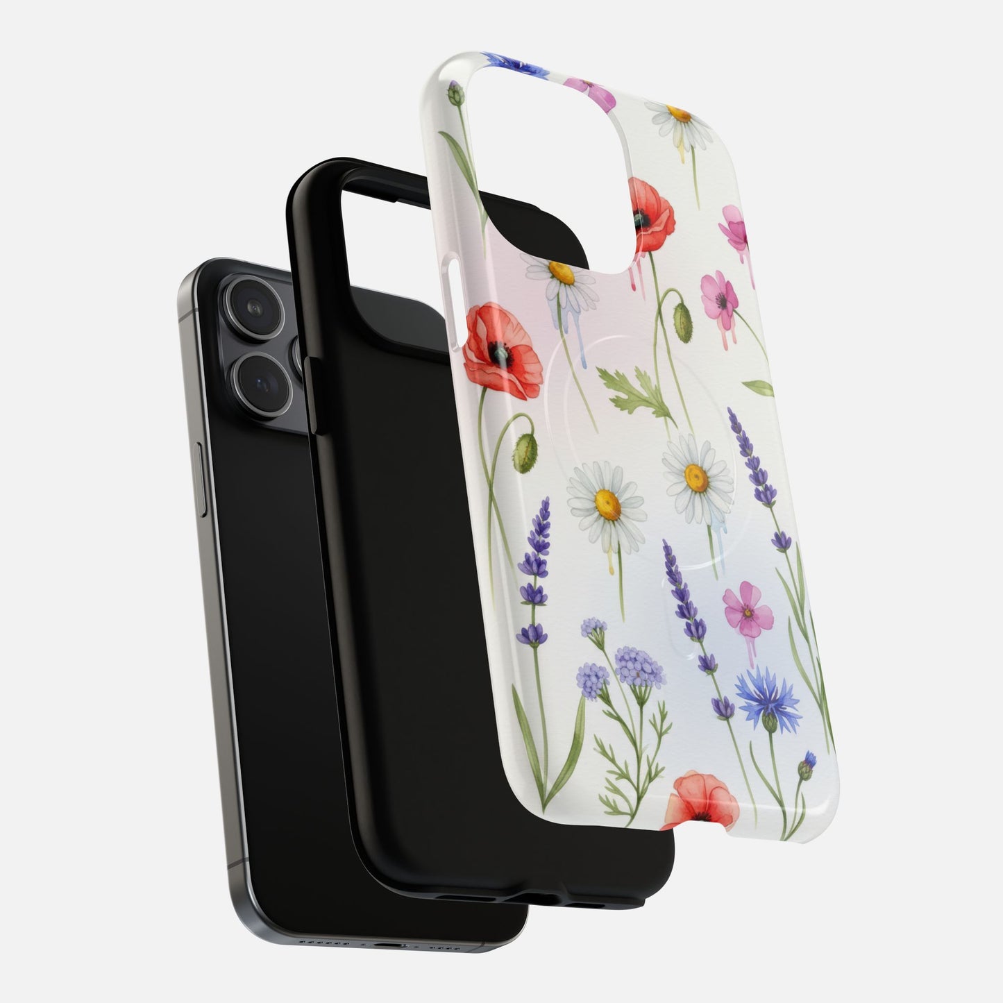 Floral Wildflower Poppies, Daisies & Lavender iPhone Case — Tough Magnetic | MagSafe Compatible