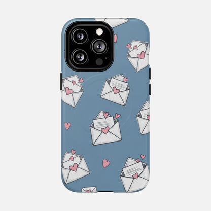 Love Letter Envelopes Pattern iPhone Case — Tough Magnetic | MagSafe Compatible