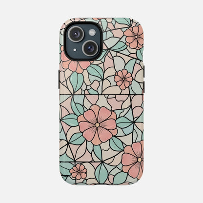 Pastel Floral Mosaic iPhone Case — Tough Magnetic | MagSafe Compatible