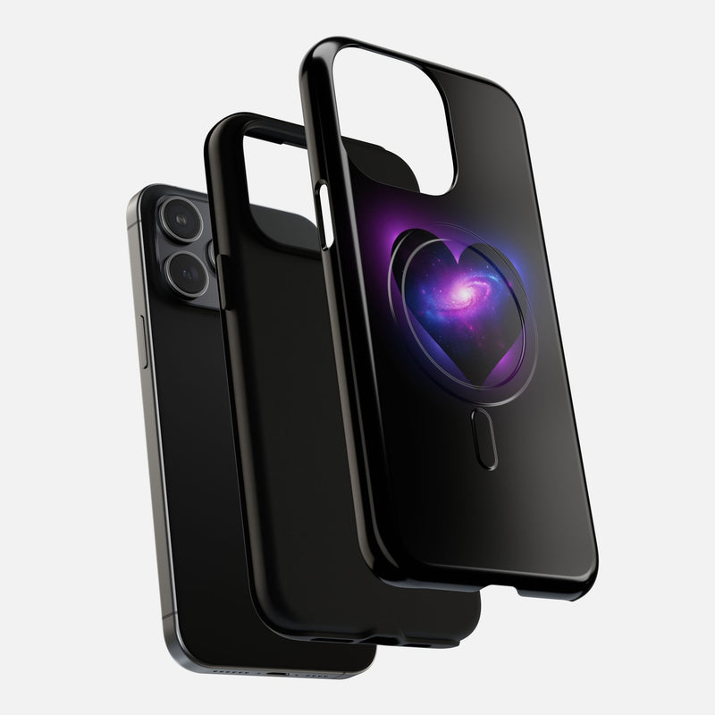 Galaxy Heart with Purple Nebula Design iPhone Case — Tough Magnetic | MagSafe Compatible