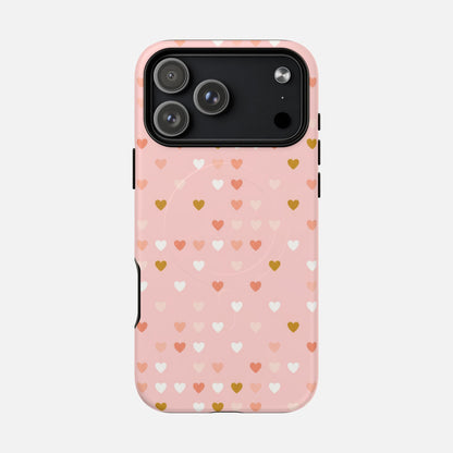 Pink Heart Pattern iPhone Case — Tough Magnetic | MagSafe Compatible