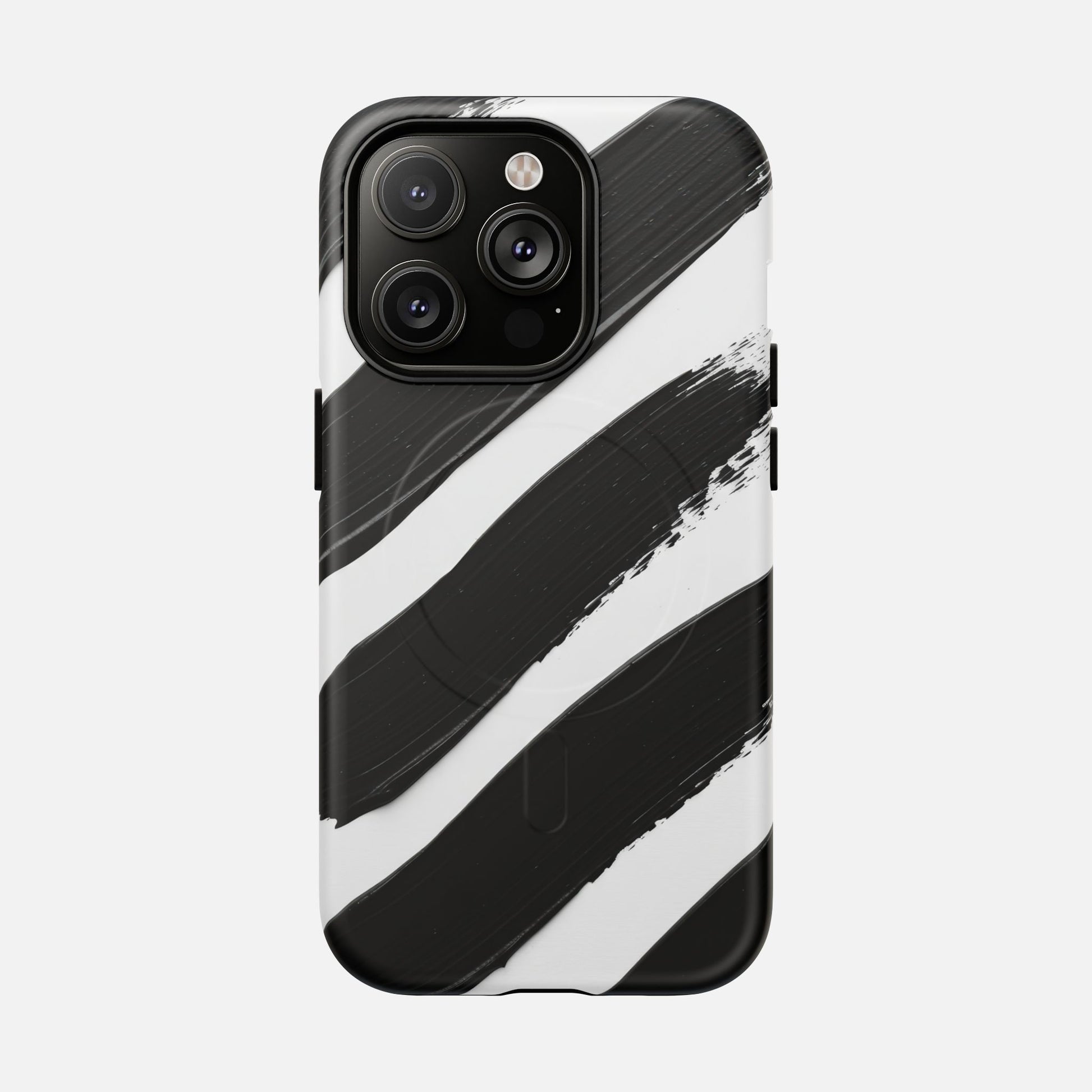 Abstract Black Brushstroke Magnetic Phone Case iPhone 14 Pro Matte Phone Case
