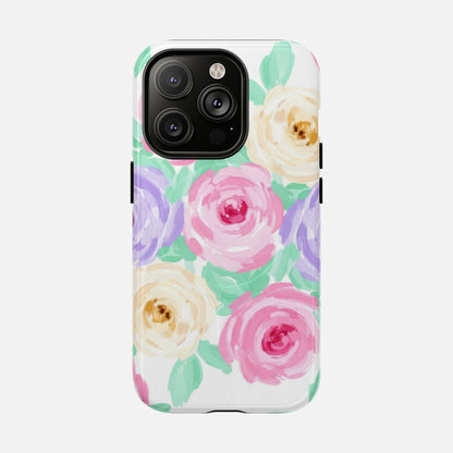 Floral Watercolor Roses iPhone Case — Tough Magnetic | MagSafe Compatible