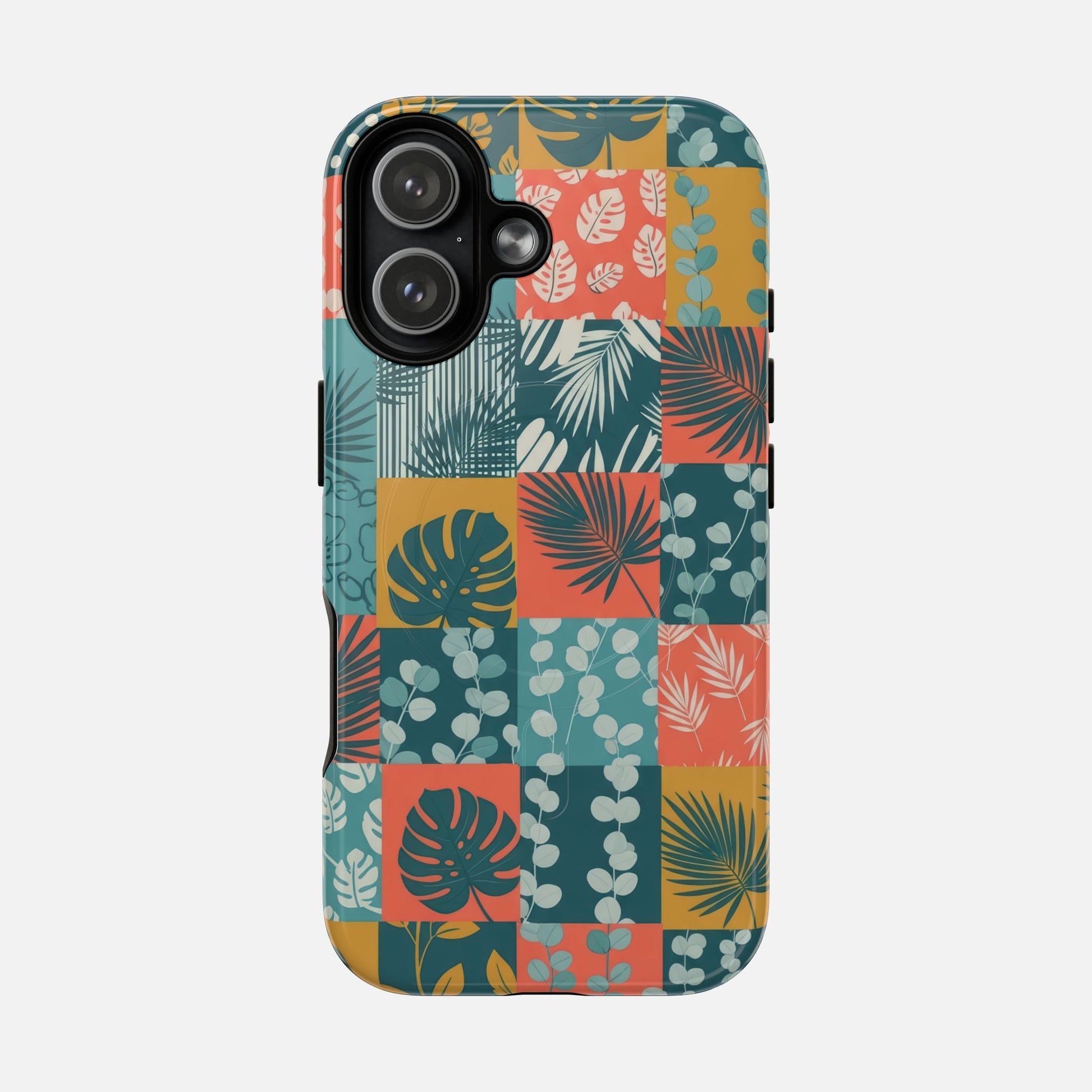 Tropical Patchwork Tough Magnetic Phone Case iPhone 17 Glossy Phone Case