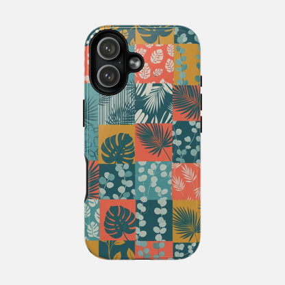 Tropical Patchwork Tough Magnetic Phone Case iPhone 17 Glossy Phone Case