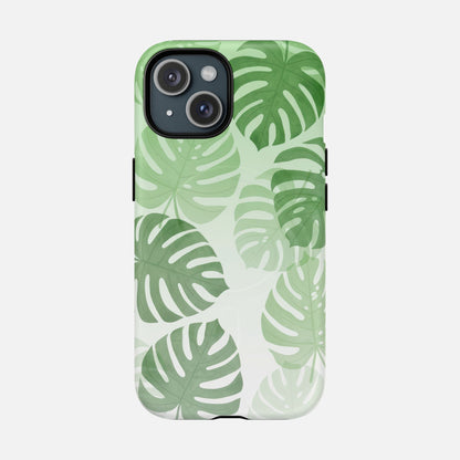 Green Monstera Leaf iPhone Case — Tough Magnetic | MagSafe Compatible