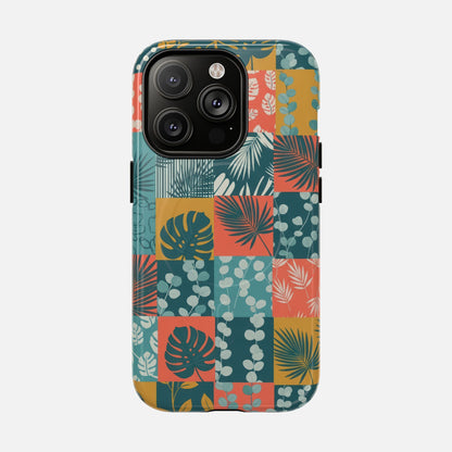 Tropical Patchwork Tough Magnetic Phone Case iPhone 14 Pro Glossy Phone Case