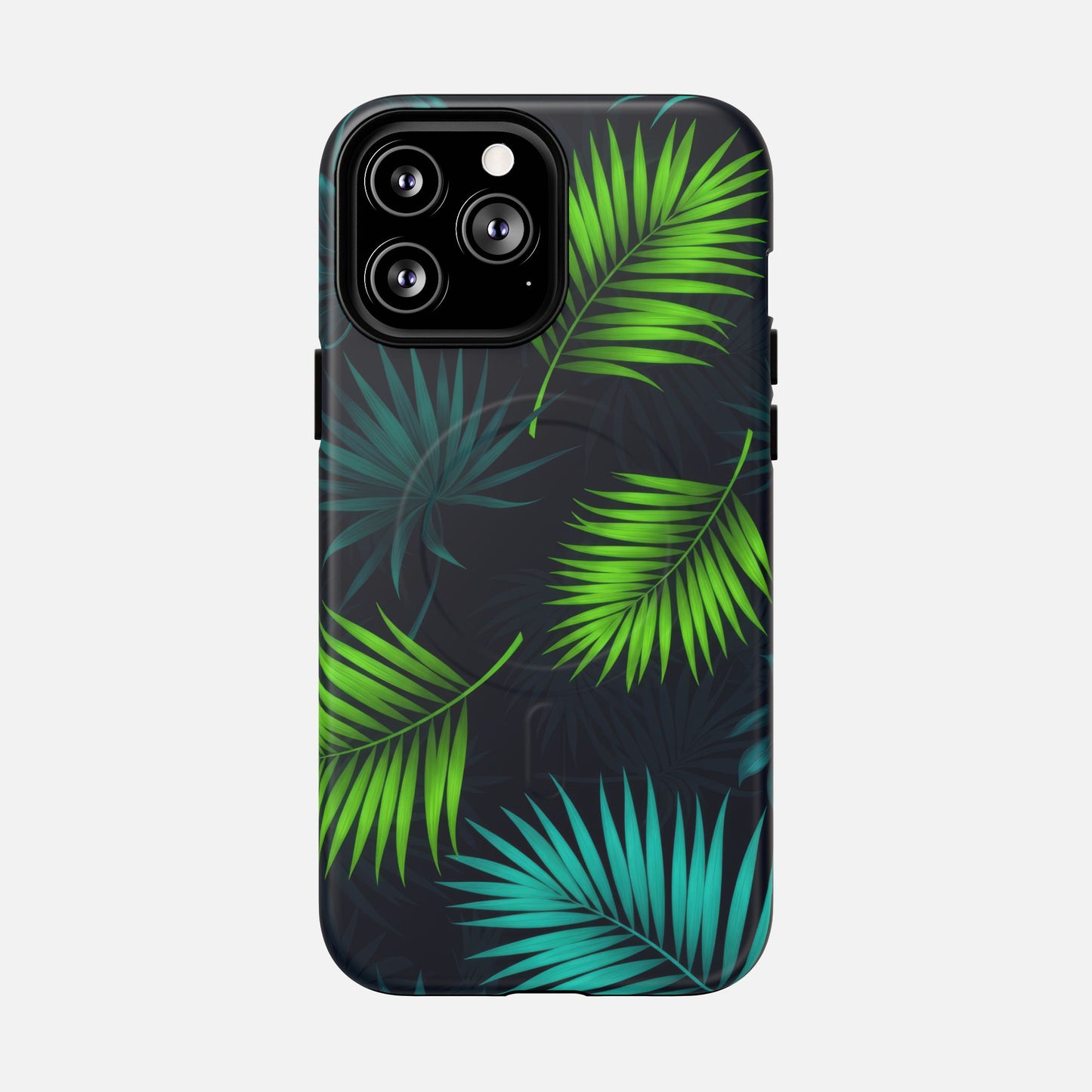 Tropical Palm Tough Magnetic Phone Case — Protective Magnetic iPhone Cover with Green Leaf Design iPhone 13 Pro Max Matte Phone Case