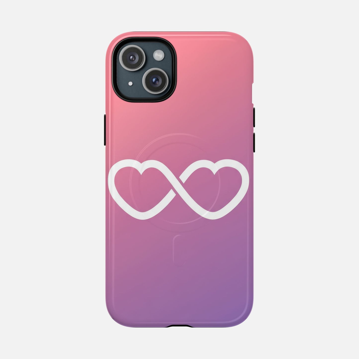 Infinity Heart With Pink Gradient iPhone Case — Tough Magnetic | MagSafe Compatible