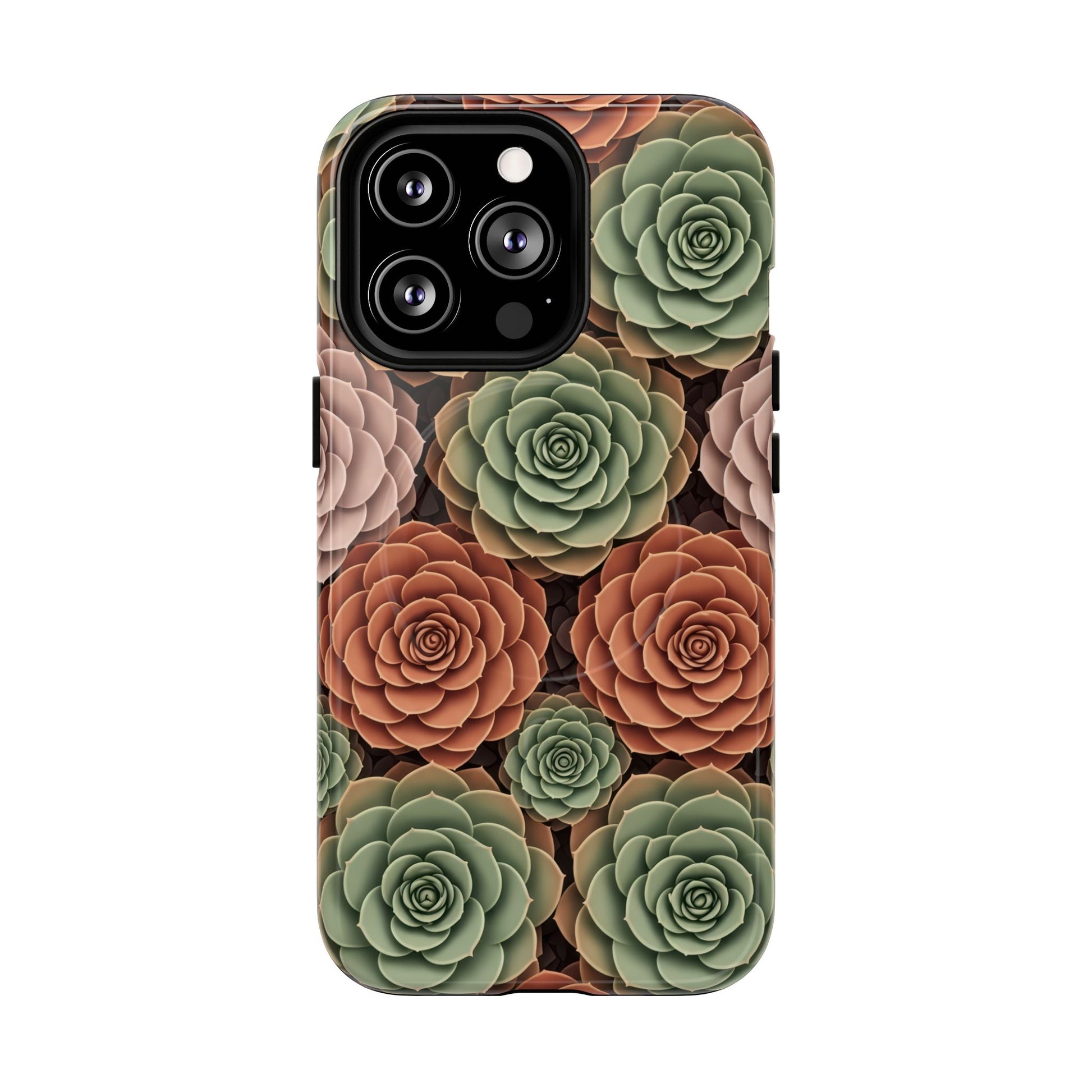 Magnetic Tough Case — Autumn Succulent Floral Phone Cover iPhone 13 Pro Glossy Phone Case