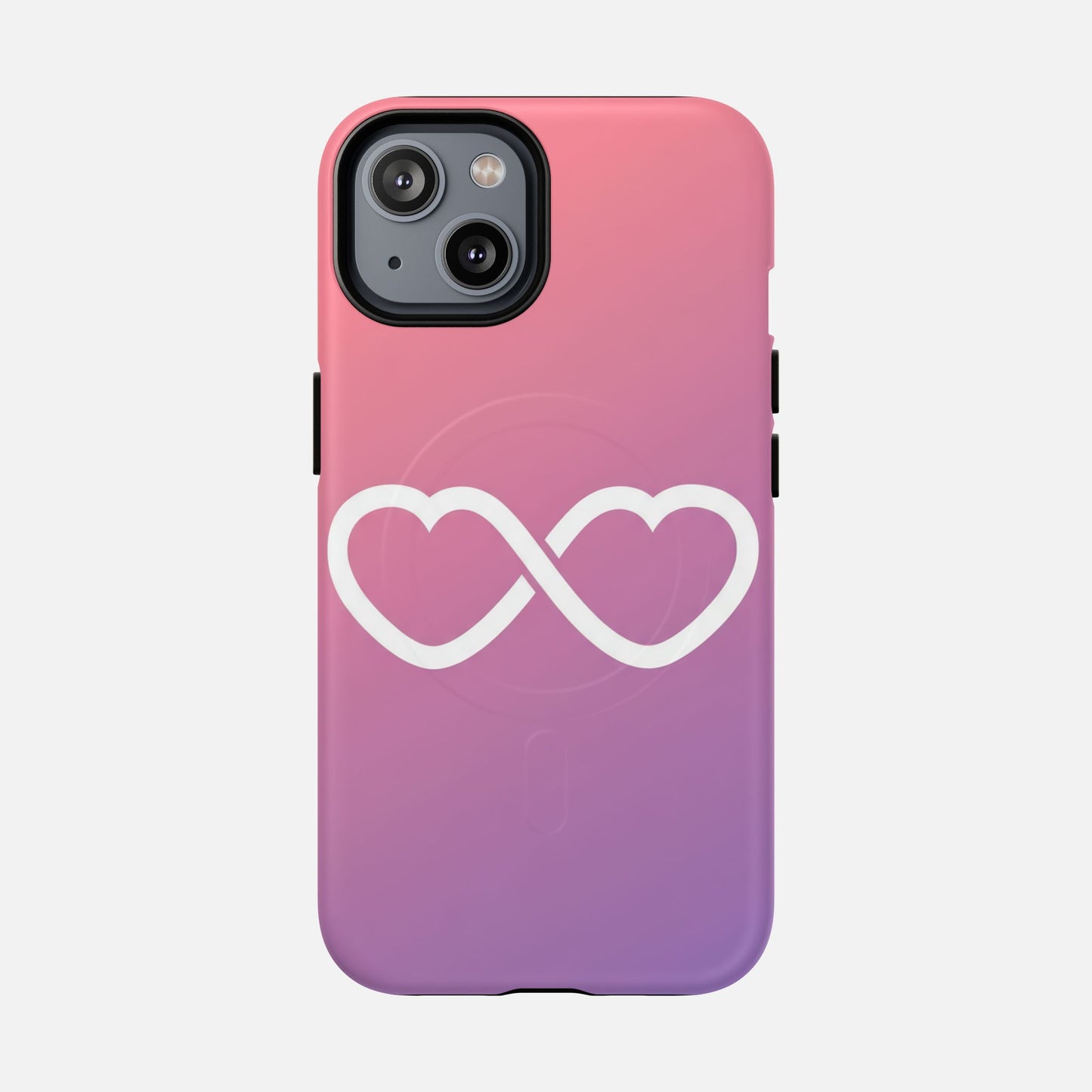 Infinity Heart With Pink Gradient iPhone Case — Tough Magnetic | MagSafe Compatible