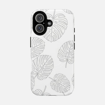 Monstera Leaf Clear Tropical Pattern iPhone Case — Tough Magnetic | MagSafe Compatible
