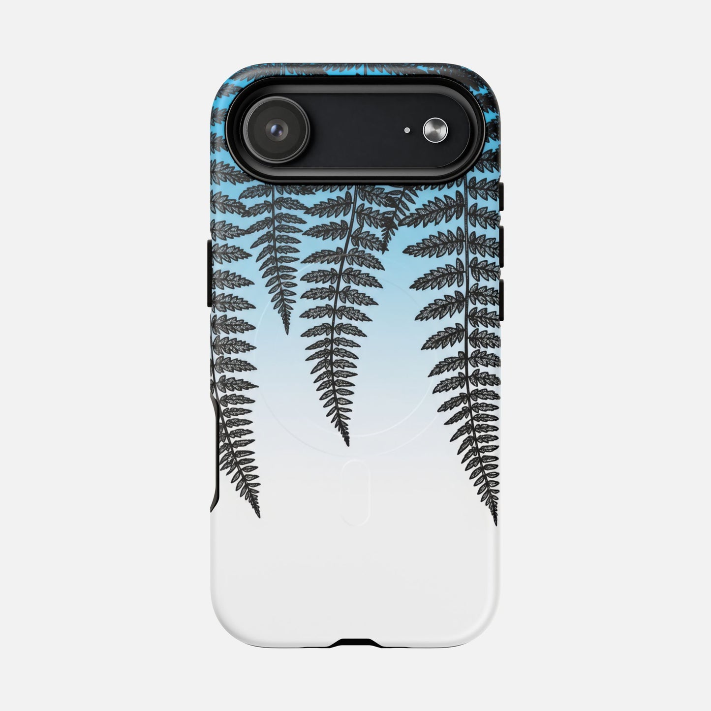 Fern Silhouette With Blue Ombre iPhone Case — Tough Magnetic | MagSafe Compatible