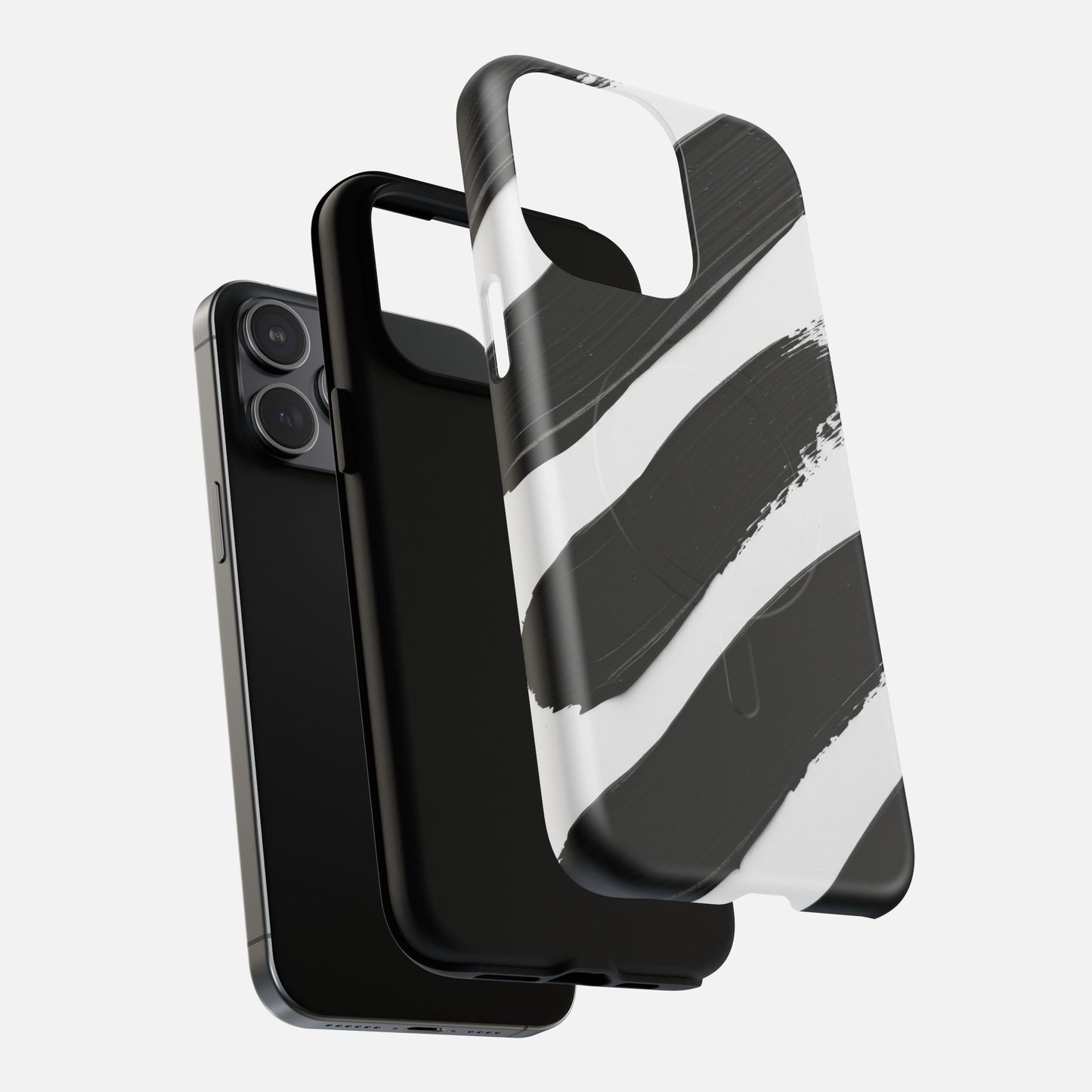 Abstract Black Brushstroke iPhone Case — Tough Magnetic | MagSafe Compatible