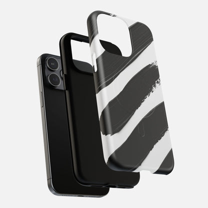Abstract Black Brushstroke iPhone Case — Tough Magnetic | MagSafe Compatible