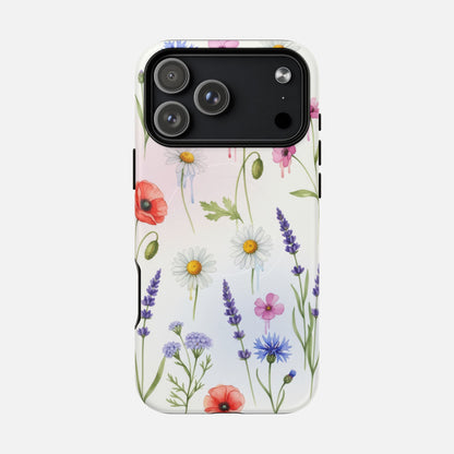 Floral Wildflower Poppies, Daisies & Lavender iPhone Case — Tough Magnetic | MagSafe Compatible