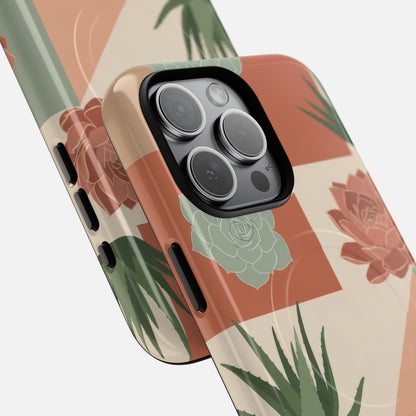 Succulent Pattern iPhone Case — Tough Magnetic | MagSafe Compatible