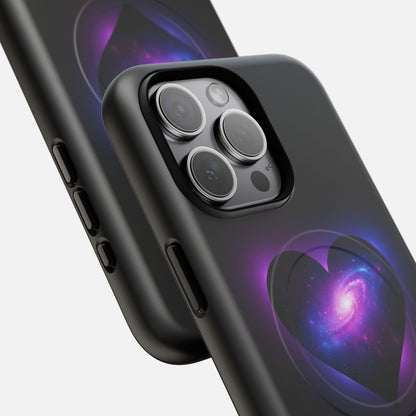 Galaxy Heart with Purple Nebula Design iPhone Case — Tough Magnetic | MagSafe Compatible