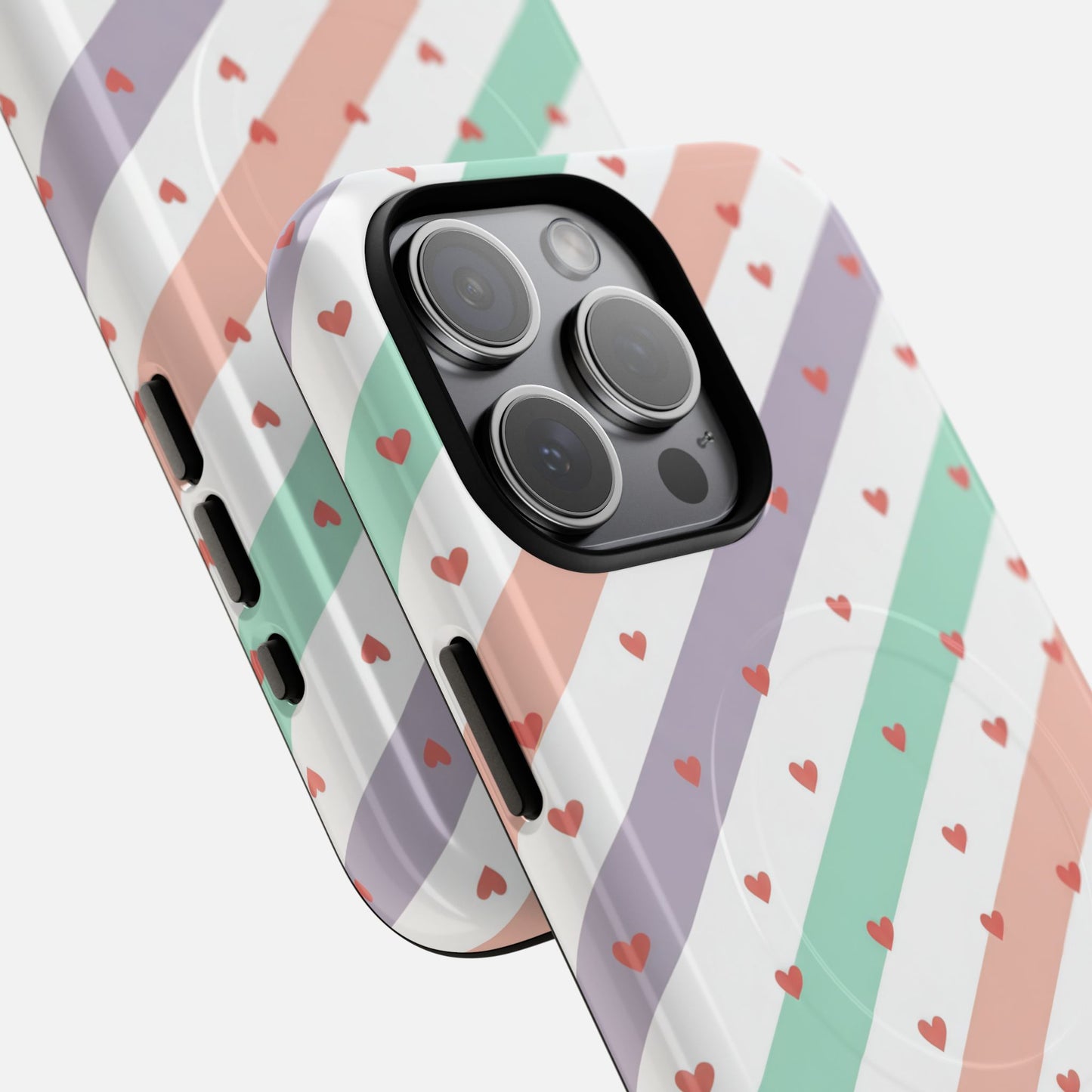 Valentine Pastel Stripes iPhone Case — Tough Magnetic | MagSafe Compatible
