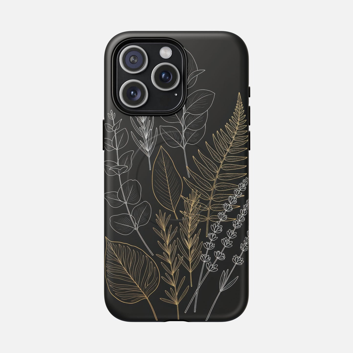 Tough Magnetic Case — Botanical Gold & Silver Fern Phone Cover iPhone 15 Pro Max Matte Phone Case
