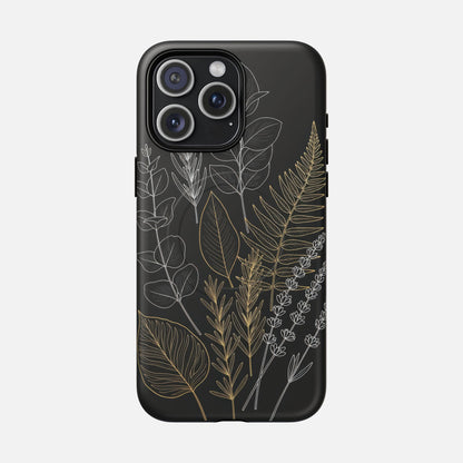 Tough Magnetic Case — Botanical Gold & Silver Fern Phone Cover iPhone 15 Pro Max Matte Phone Case