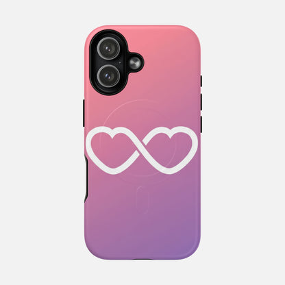 Infinity Heart With Pink Gradient iPhone Case — Tough Magnetic | MagSafe Compatible