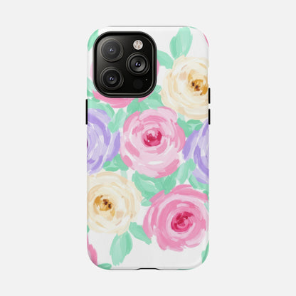 Floral Watercolor Roses iPhone Case — Tough Magnetic | MagSafe Compatible