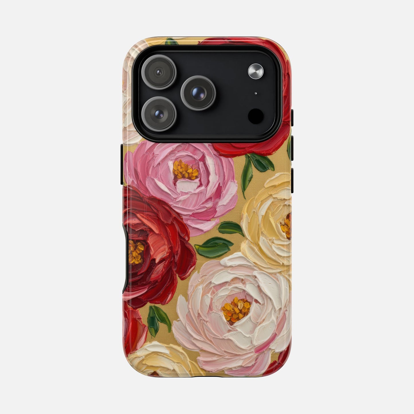 Floral Camellia With Rose & Blush Blooms iPhone Case — Tough Magnetic | MagSafe Compatible
