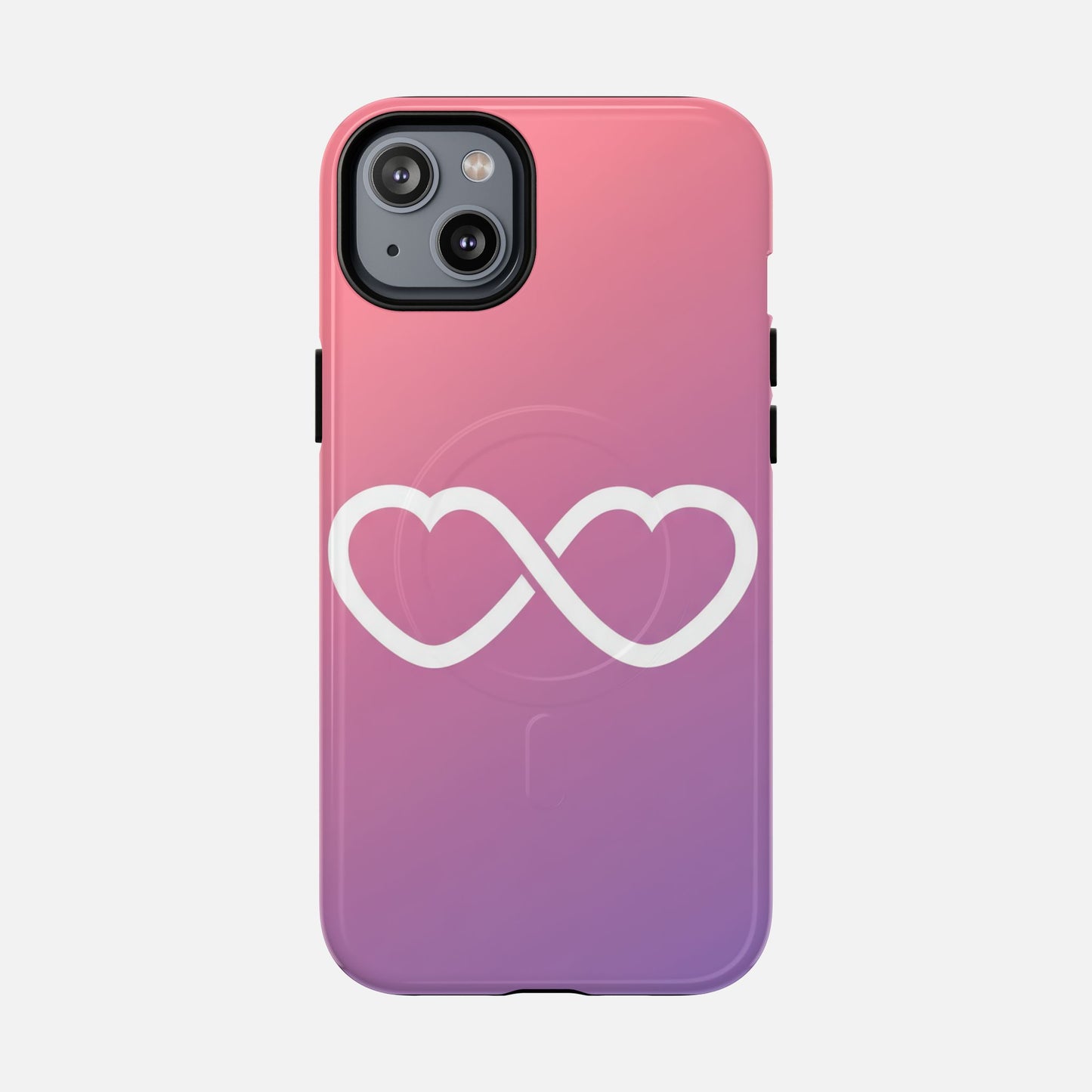 Infinity Heart With Pink Gradient iPhone Case — Tough Magnetic | MagSafe Compatible